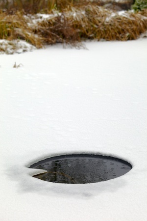 Airhole for Overwintering koi fish|Frozen Koi Pond